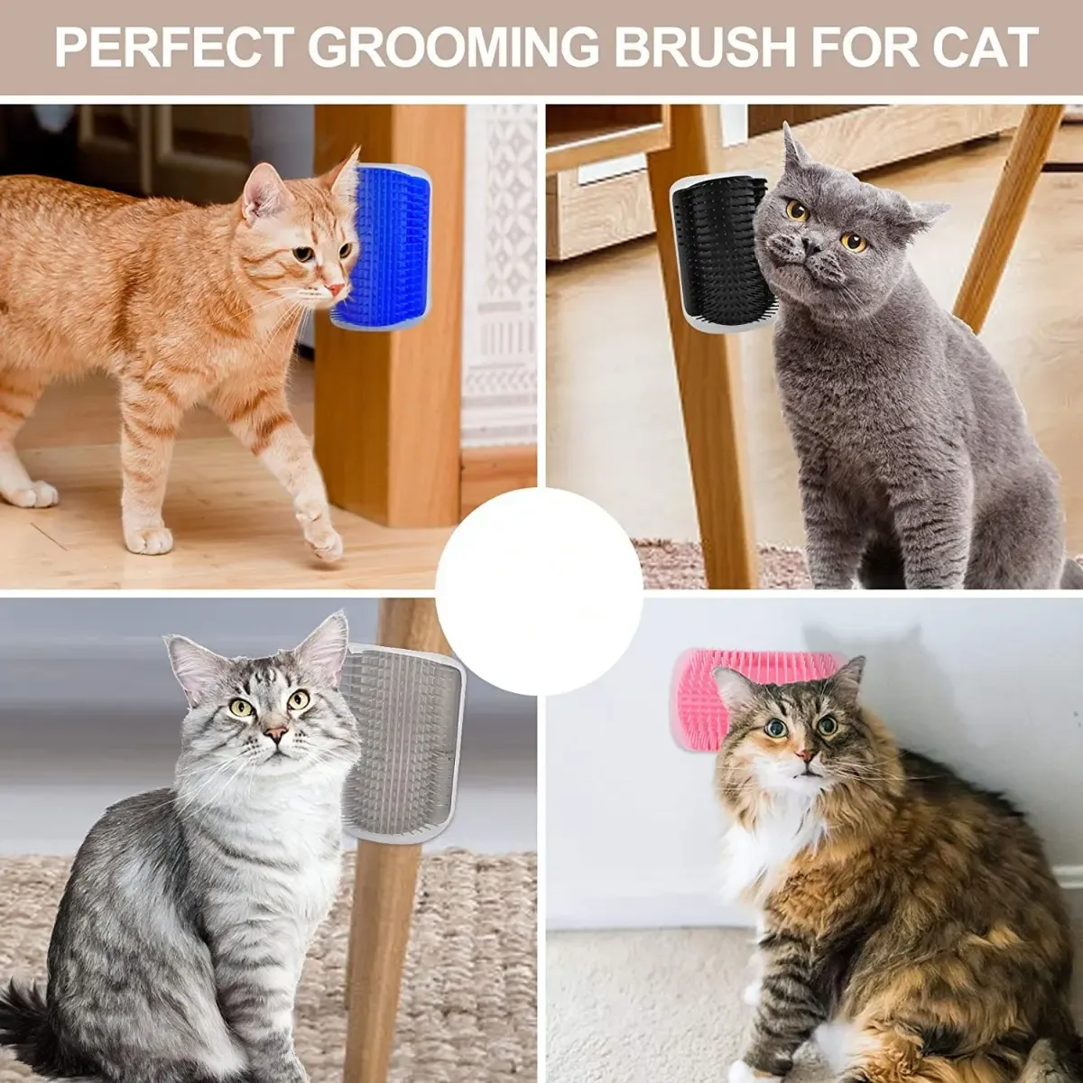 Cepillo Masajeador Catit Para Gatos Montaje Pared Gris