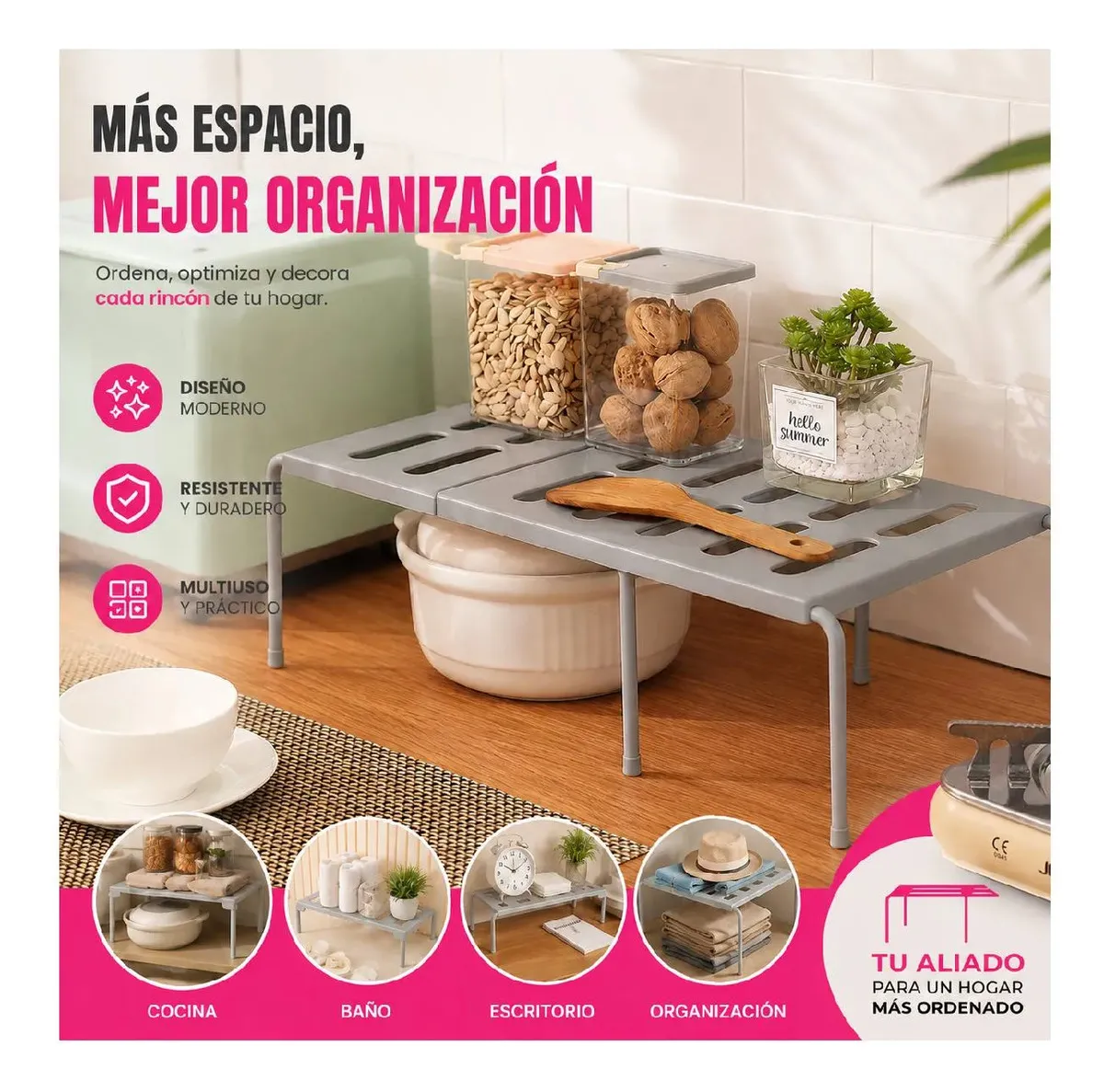 Estante Organizador Alacena Extensible Blanco Oh My Shop