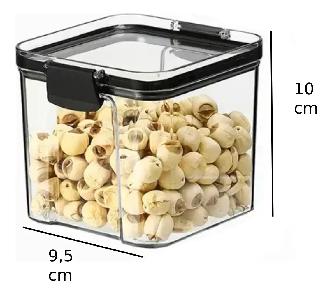 Contenedor Hermético Apilable FR 700ml Negro Cocina