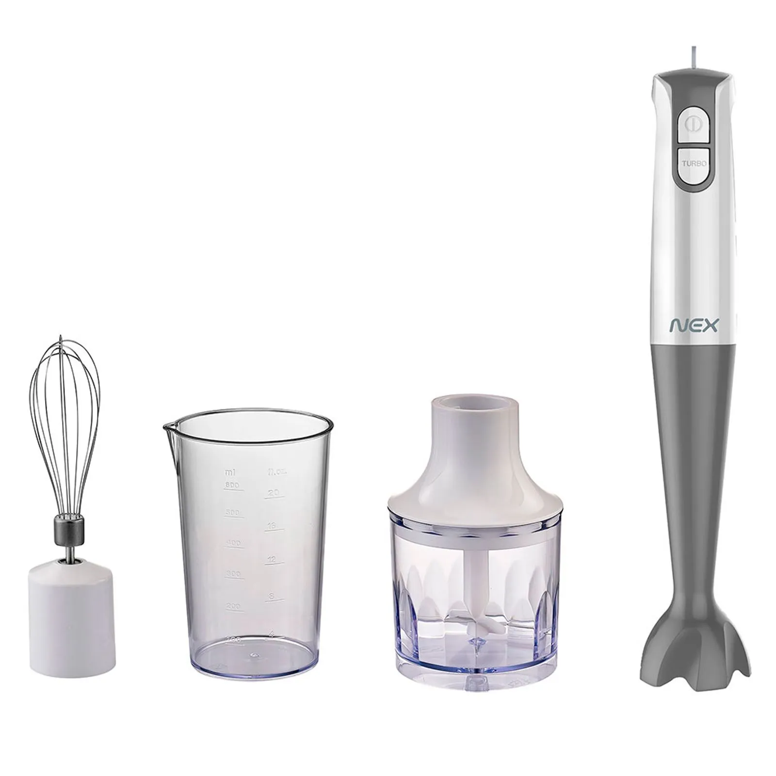 Licuadora de Mano Nex HB-1440 400W Blanco Con Accesorios