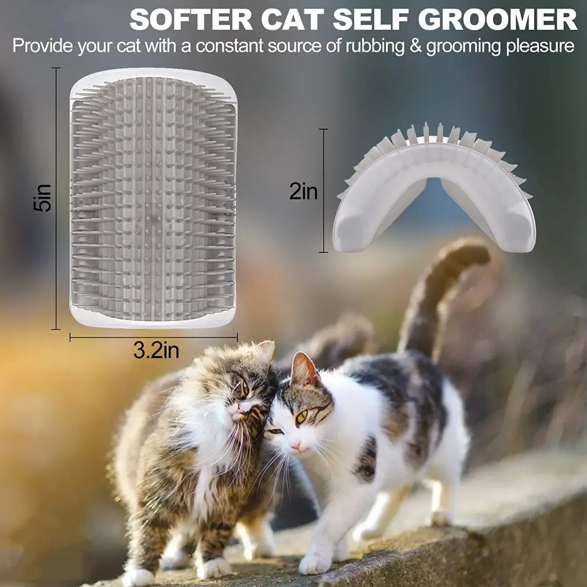 Cepillo Masajeador Catit Para Gatos Montaje Pared Gris