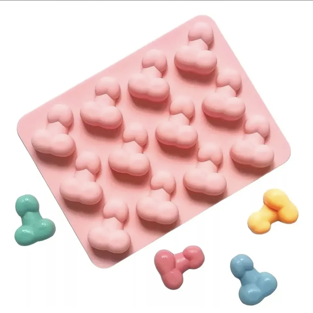 Molde Silicona Mini Pene 12 Cavidades Chocolate Resina