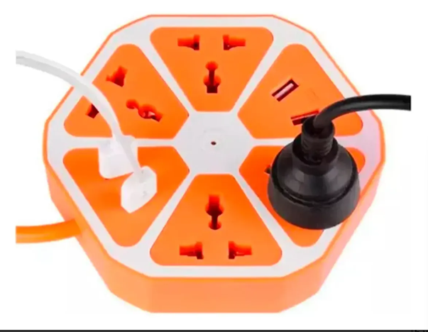 Zapatilla Eléctrica Hexagonal Bolduke 5 Tomas + 2 USB 220V