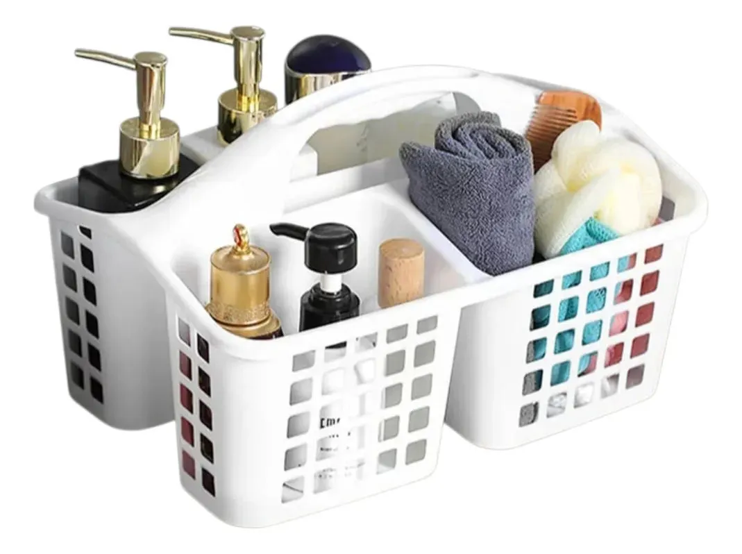 Canasto Organizador Baluni Plástico Blanco Con Manijas 32cm