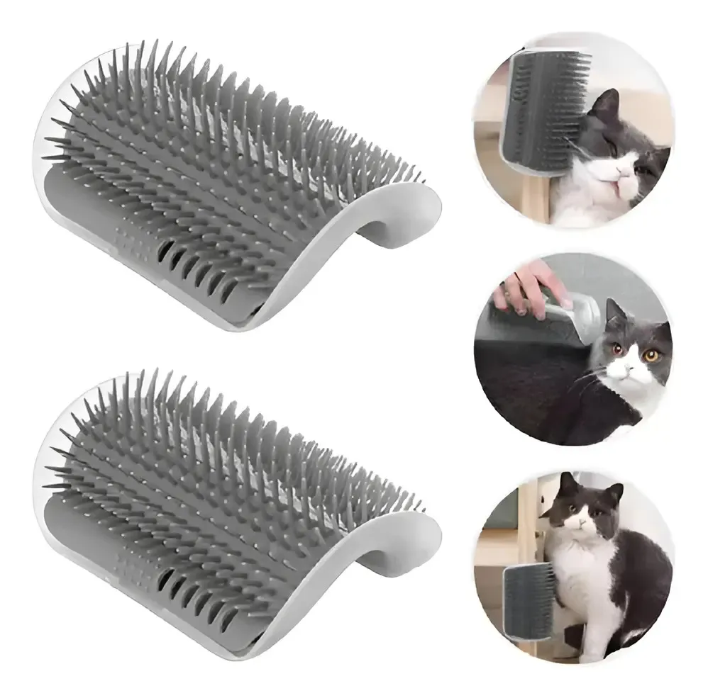 Cepillo Masajeador Catit Para Gatos Montaje Pared Gris
