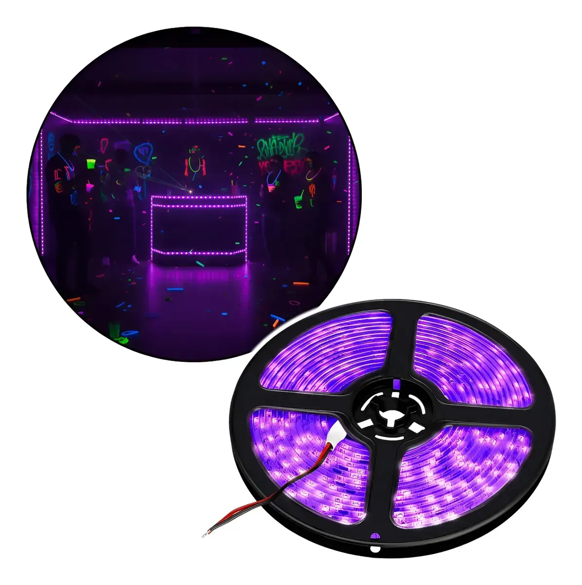 Tira Led 5050 Ultravioleta UV 5 Metros 60 Led 12v Interior