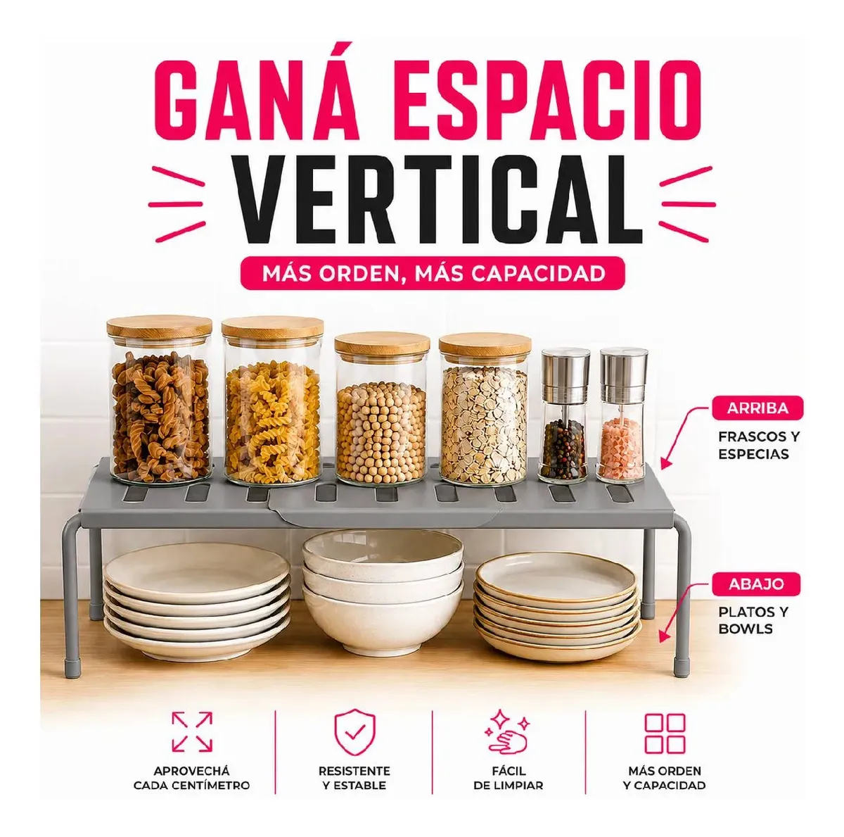 Estante Organizador Alacena Extensible Blanco Oh My Shop