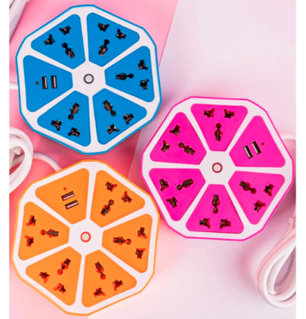 Zapatilla Eléctrica Hexagonal Bolduke 5 Tomas + 2 USB 220V