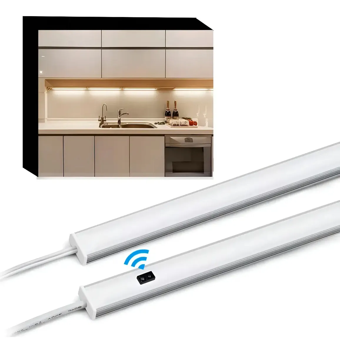 Tira Led Perfil Aluminio 1.80m Sensor Movimiento Luz Calida