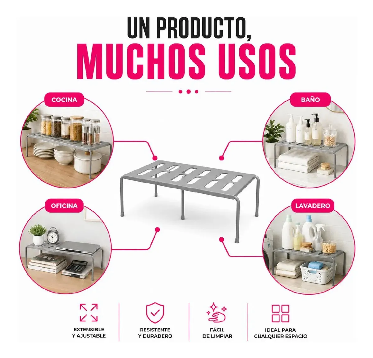 Estante Organizador Alacena Extensible Blanco Oh My Shop