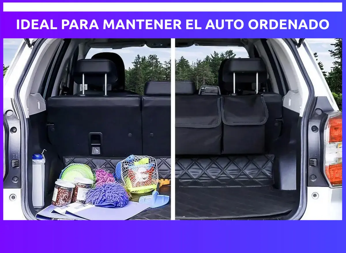 Organizador Auto Asiento Trasero Baul Multifuncion Negro