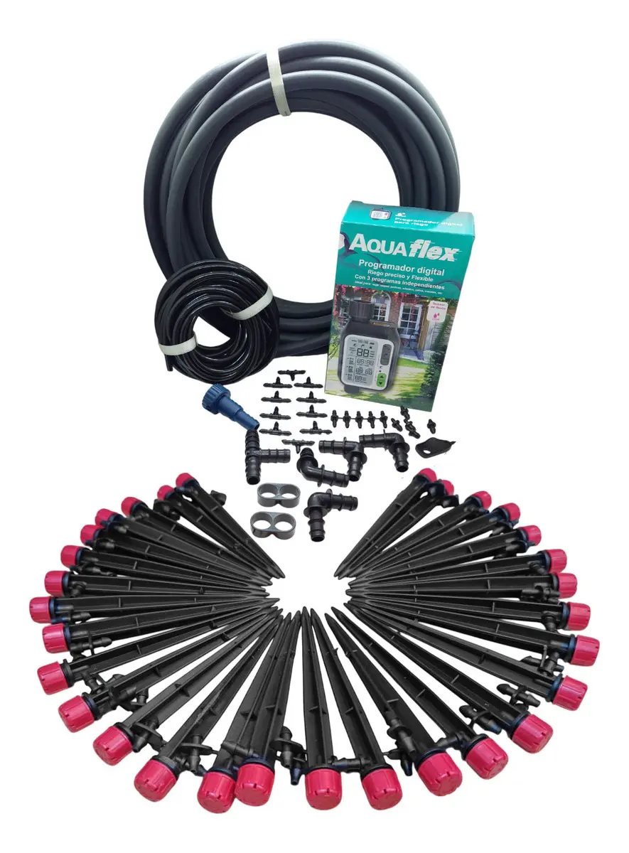 Kit Riego Goteo Automatico Irritec 30 Macetas Programador