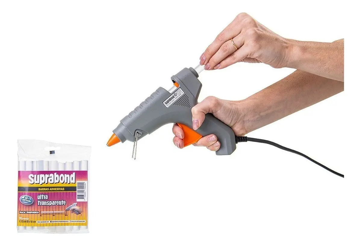 Pistola Encoladora Silicona Suprabond PX300 + 10 Barras