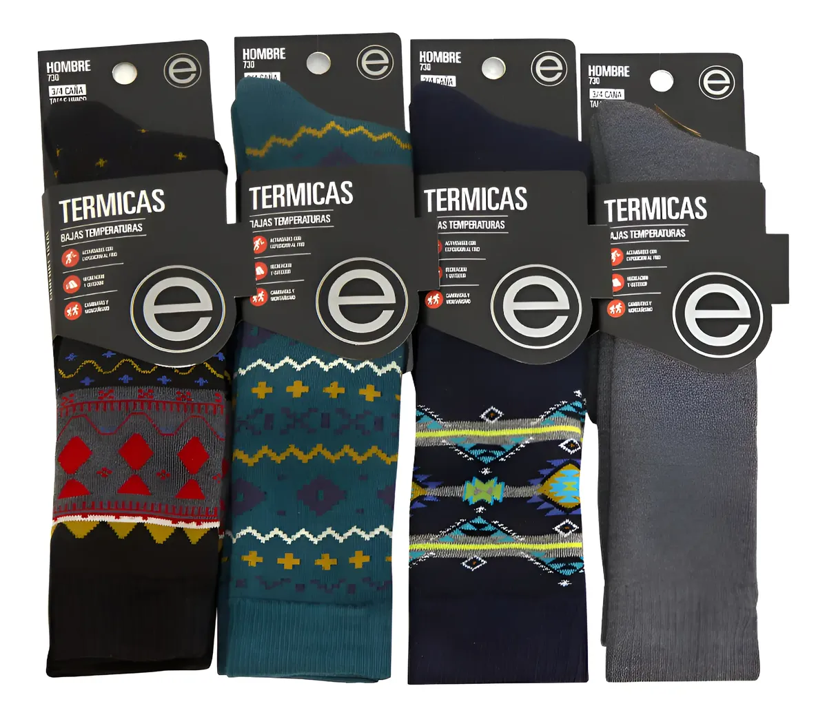 Medias Térmicas Hombre Elemento Pack X4 Pares Caña 3/4