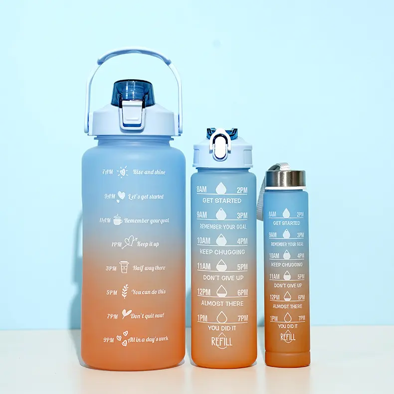 Set 3 Botellas Deportivas Motivacionales Drinkpops Sin BPA