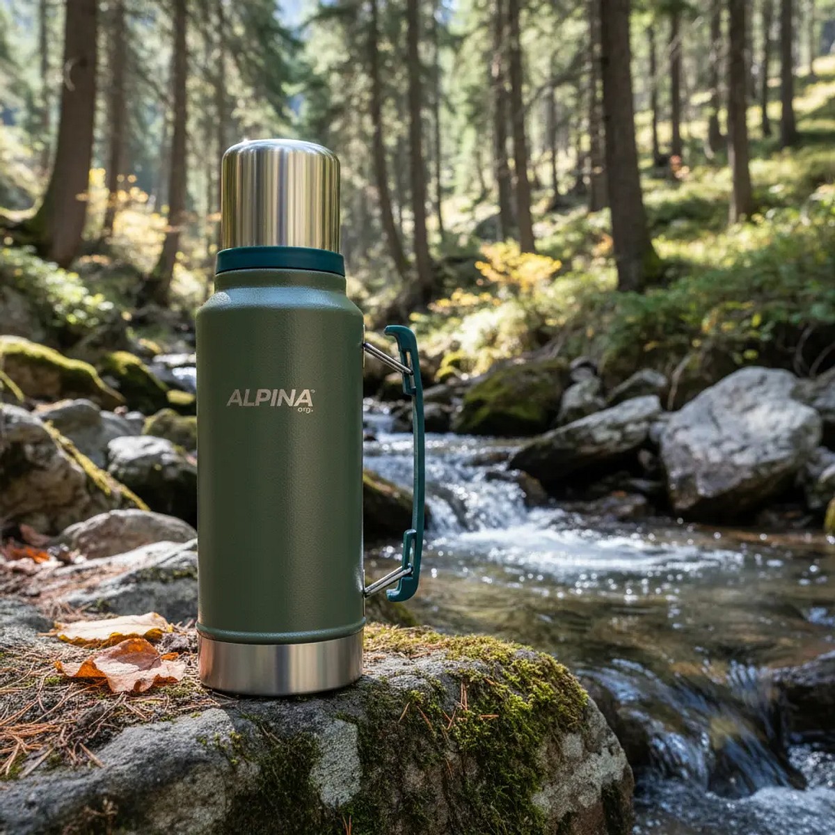Termo Alpina Classic 1 Litro Acero Inoxidable Verde