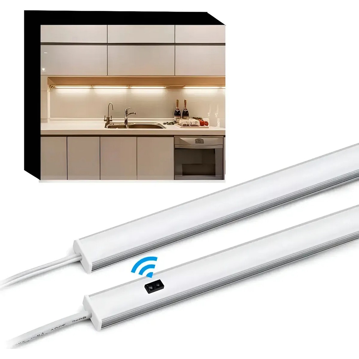 Tira Led Perfil Aluminio 1.80m Sensor Movimiento Luz Calida