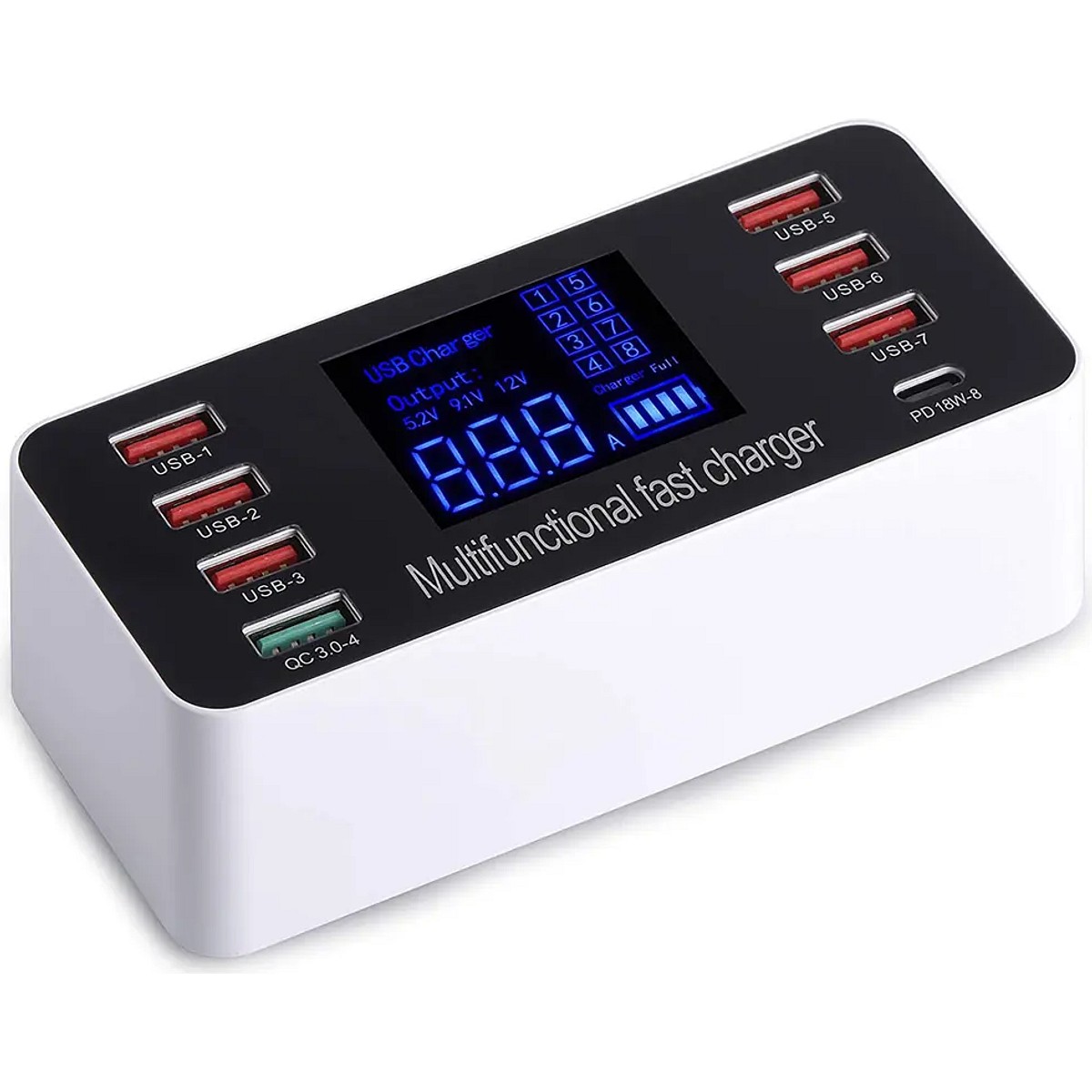 Cargador Rapido USB GNC A9+ 8 Puertos Carga Inteligente