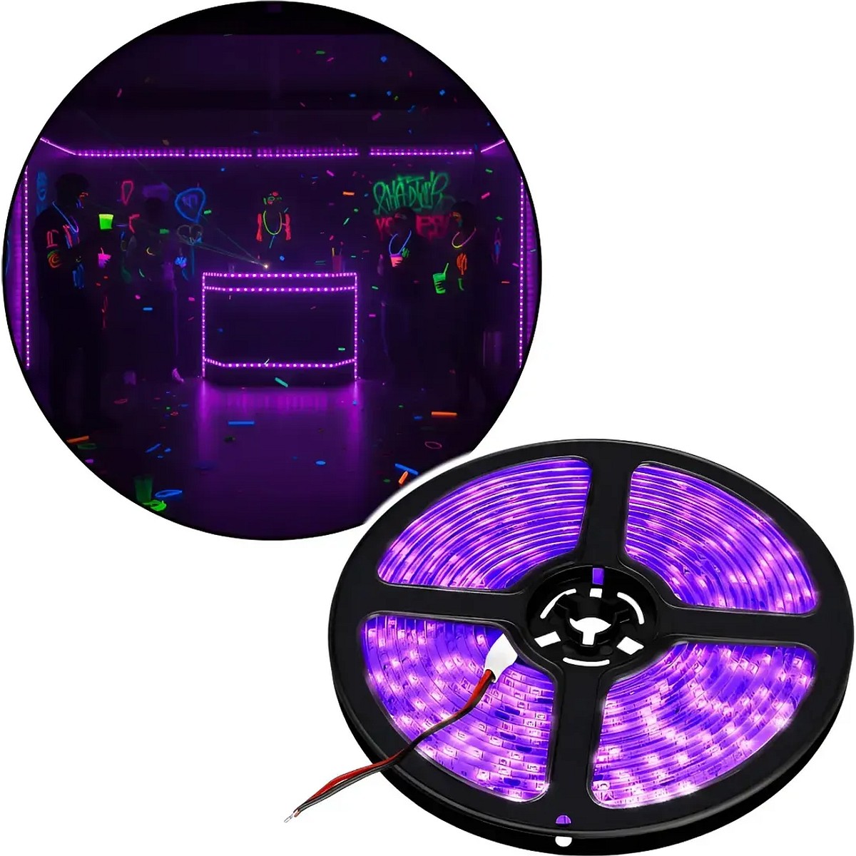 Tira Led 5050 Ultravioleta UV 5 Metros 60 Led 12v Interior