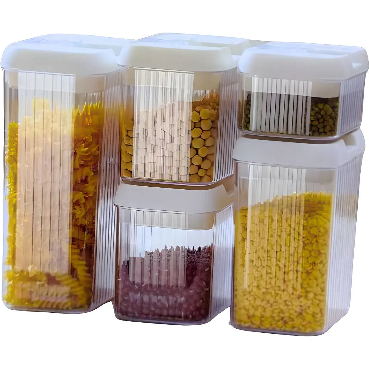 Set x5 Contenedores Hermeticos Veoquiero Blanco 1 L