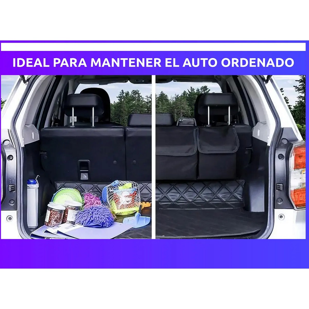 Organizador Auto Asiento Trasero Baul Multifuncion Negro