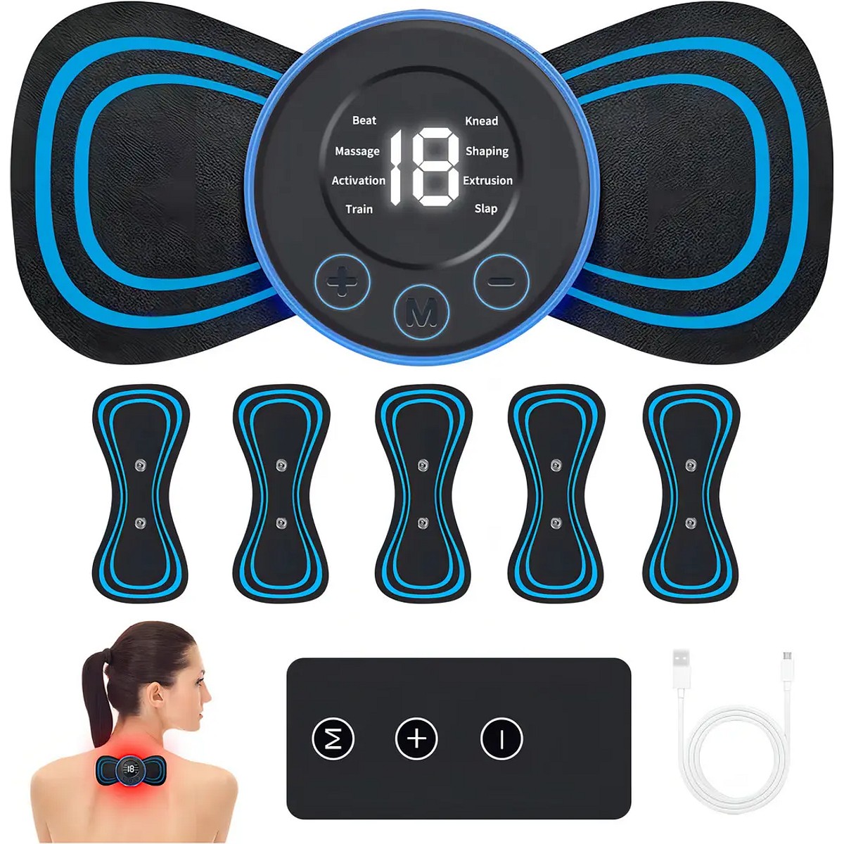 Mini Masajeador Electrico Vanance Inalambrico 19 Niveles