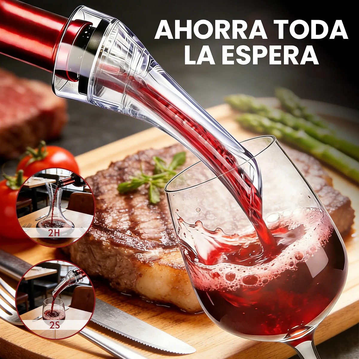 Aireador Oxigenador De Vino Con Pico Vertedor Y Base