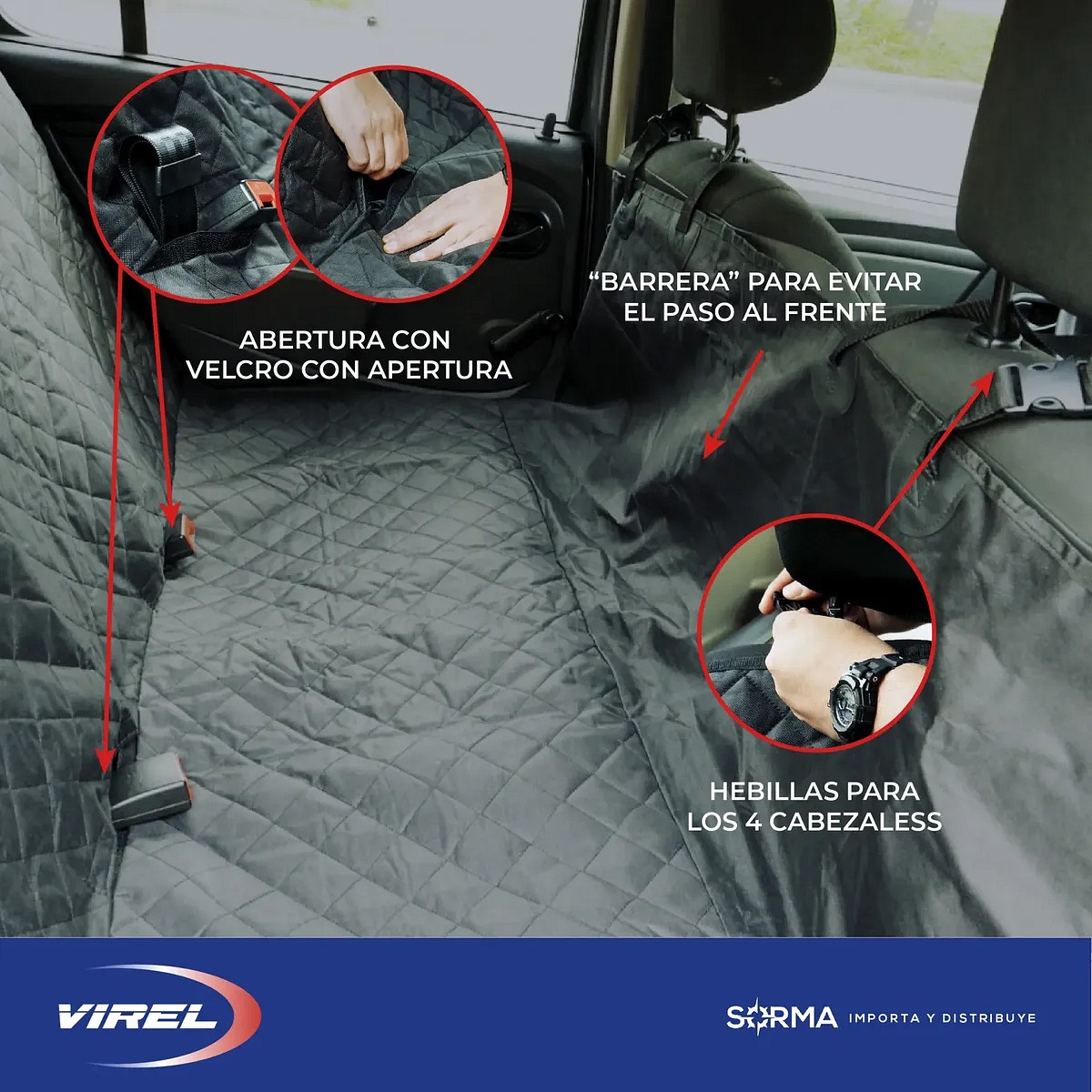 Funda Cubre Asiento De Auto Para Perros Sorma Oxford Negro