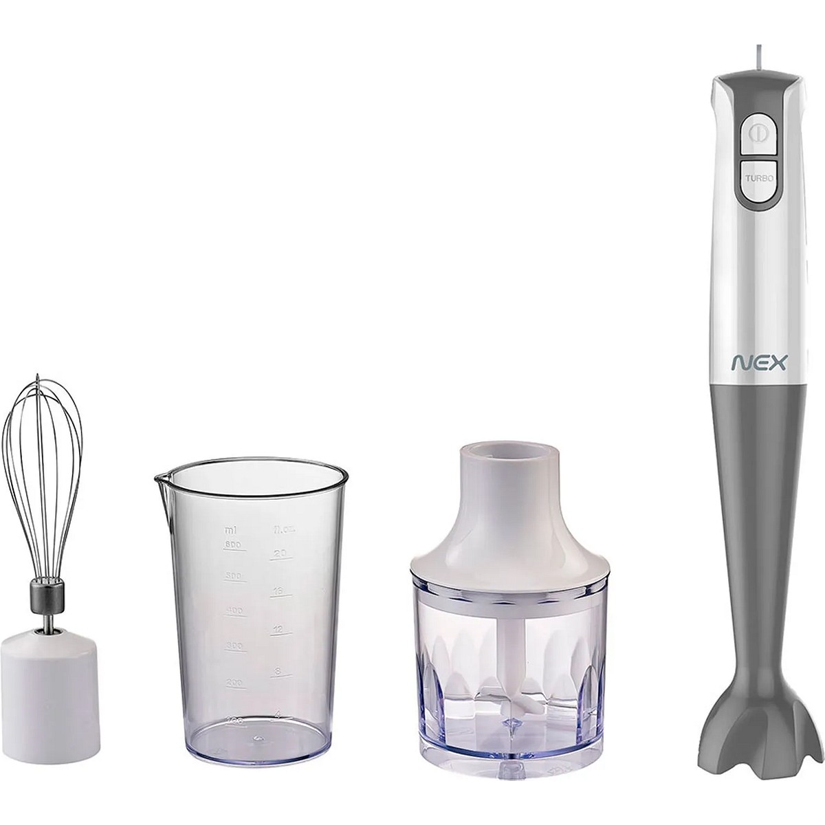 Licuadora de Mano Nex HB-1440 400W Blanco Con Accesorios