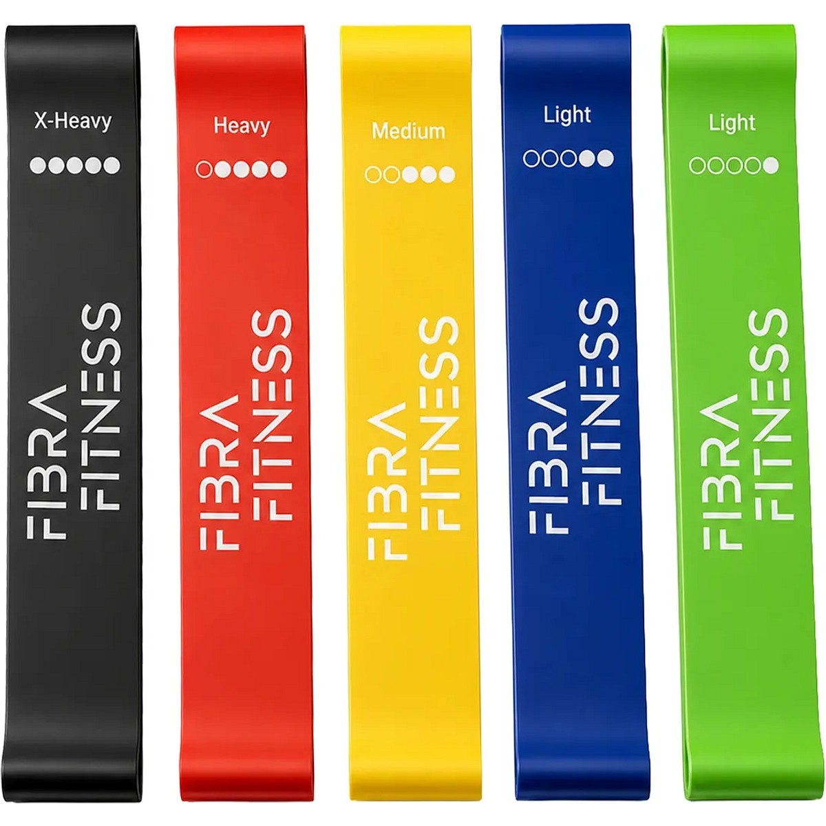 Kit 5 Bandas Elásticas Circulares Fibra Fitness TPE