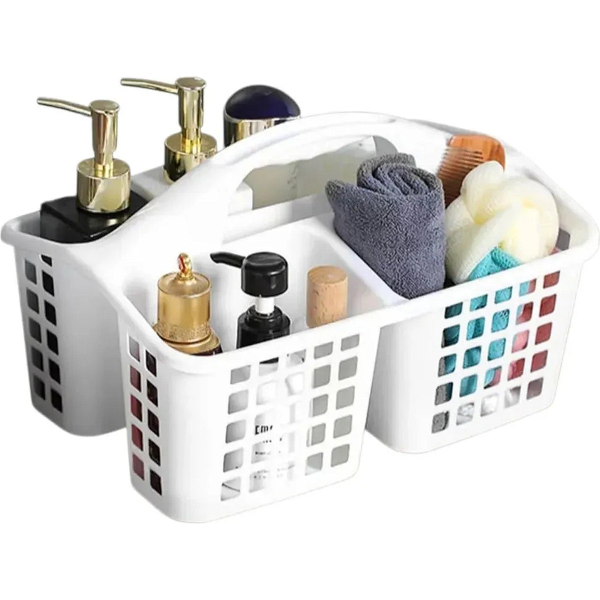 Canasto Organizador Baluni Plástico Blanco Con Manijas 32cm