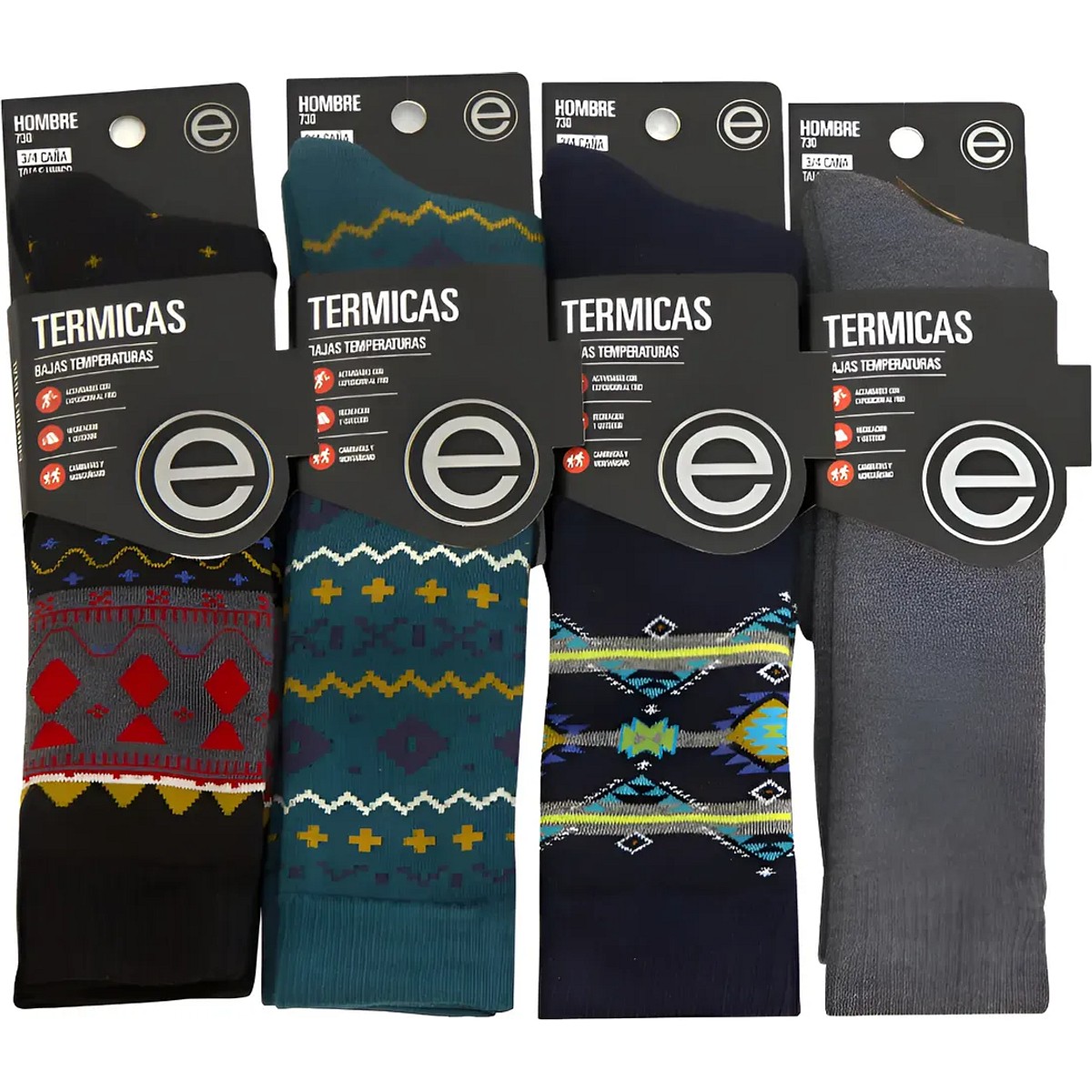 Medias Térmicas Hombre Elemento Pack X4 Pares Caña 3/4