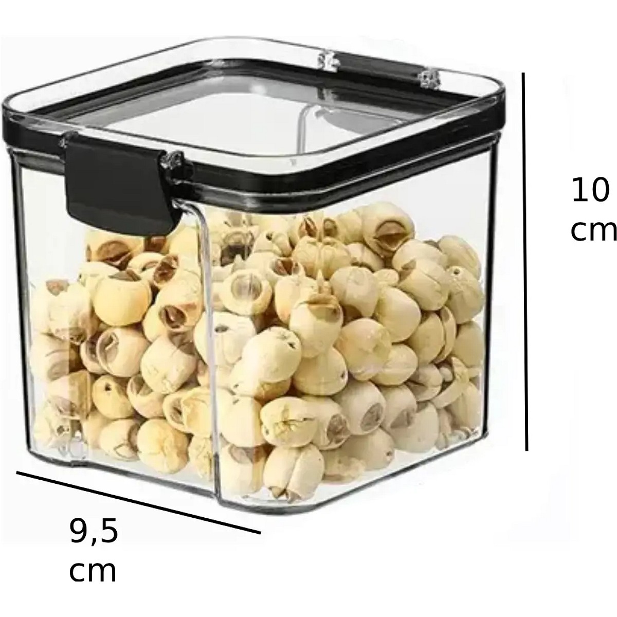 Contenedor Hermético Apilable FR 700ml Negro Cocina