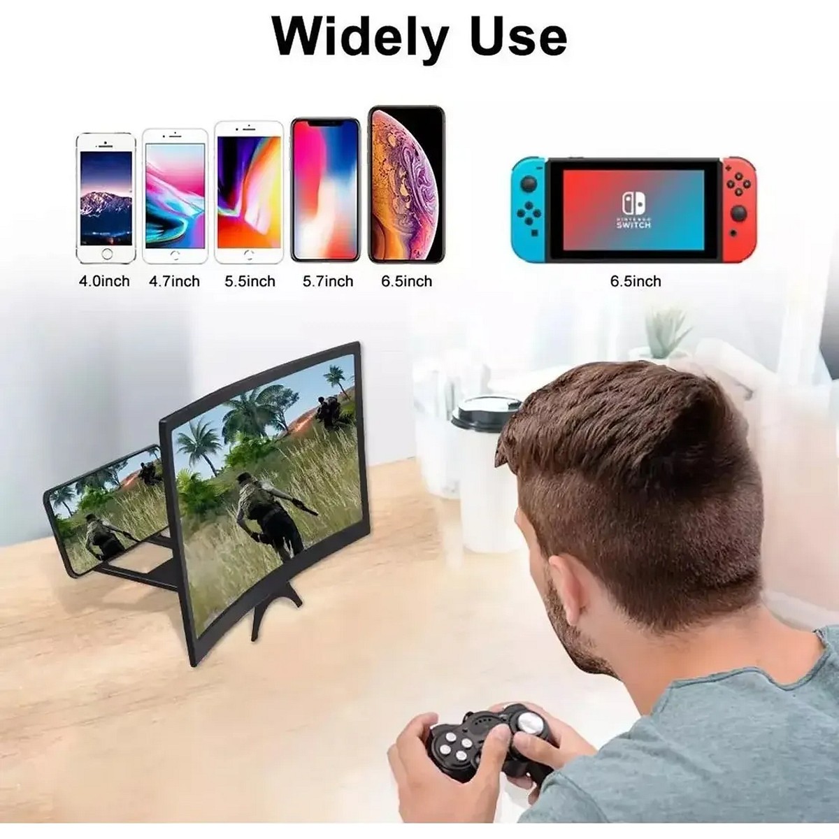 Pantalla Amplificadora 3D Para Celular Zoom Curva 12"