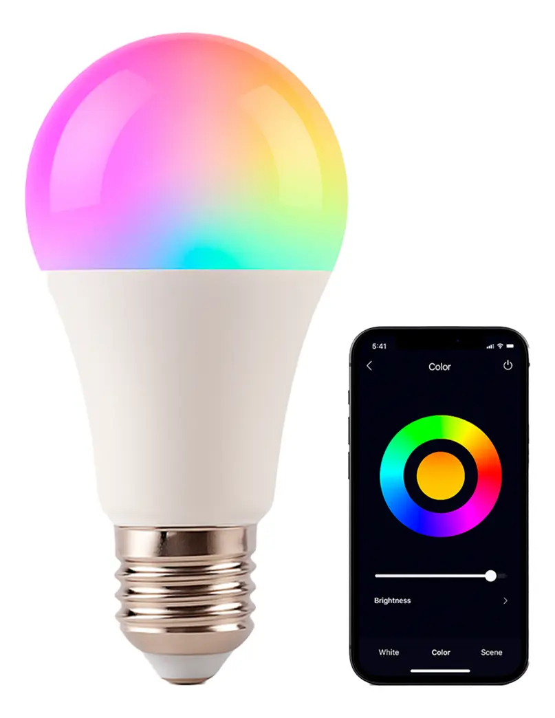 Lámpara Led Gadnic Smart RGB Wifi E27 9w Control Voz