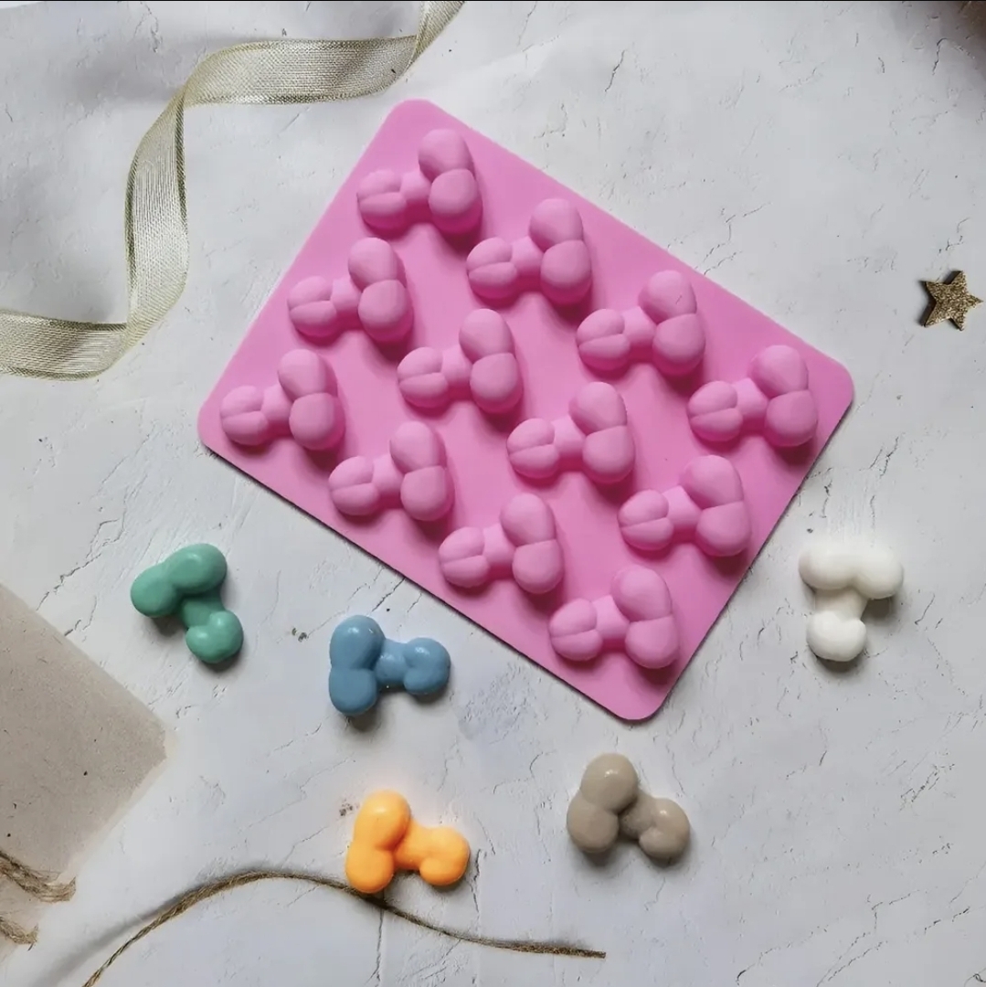 Molde Silicona Mini Pene 12 Cavidades Chocolate Resina