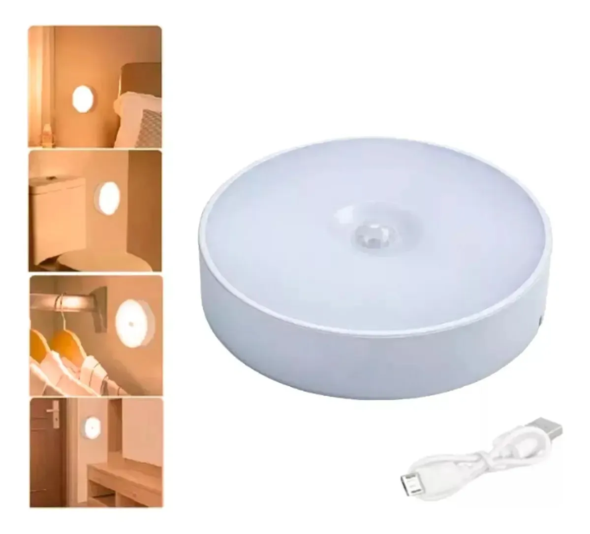 Luz LED Sensor Movimiento Recargable USB Imantada Home Love